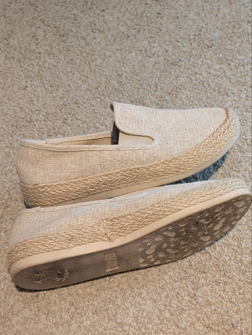 🪴 ESPRIT 🪴 Slip-On Espadrilles in Natural Beige WOMEN'S sz 8